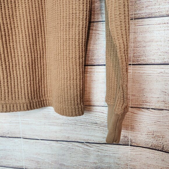 RVCA Day Shift Thermal Shirt Men’s Large Brown Waffle Knit Long Sleeve Size M - Picture 12 of 15
